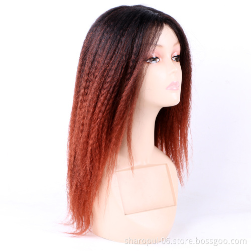 Synthetic Wig Hair Extension Pre stretched Hair with curl design Brown braid wigs for women